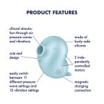 Вакуумный клиторальный стимулятор с вибрацией Satisfyer Sassy Seal, 2 независимых мотора