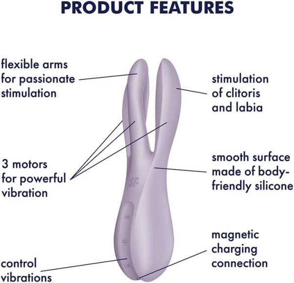 Клиторальный вибратор Satisfyer Threesome 2 3 гибких пальчика, 3 мотора