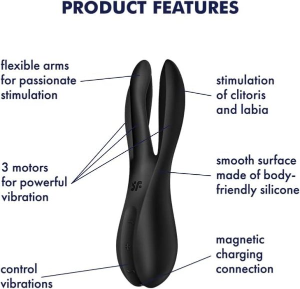 Клиторальный вибратор Satisfyer Threesome 2 3 гибких пальчика, 3 мотора