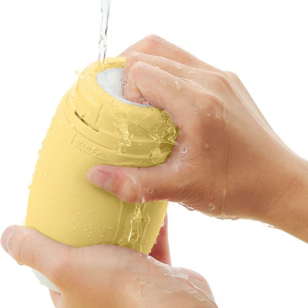 Мастурбатор TENGA PUFFY Custard ультрамягкий материал, многоразовый, сквозной