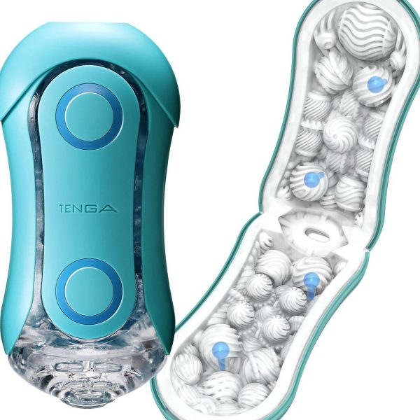 Мастурбатор Tenga Flip Orb — Ocean з можливістю зміни тиску та стимулювальними кульками всередині