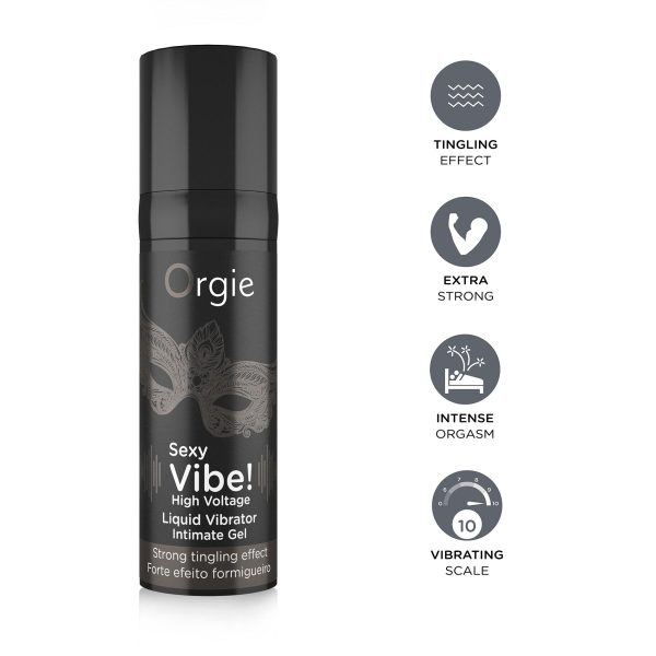 Жидкий вибратор Orgie Sexy Vibe! High Voltage, 15 мл, эффект мурашек + очень мощная вибрация