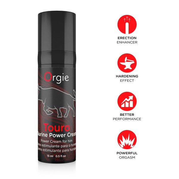 Крем для посилення ерекції Orgie Touro Power Cream, 15 мл, з таурином, гінкго та коренем женьшеню