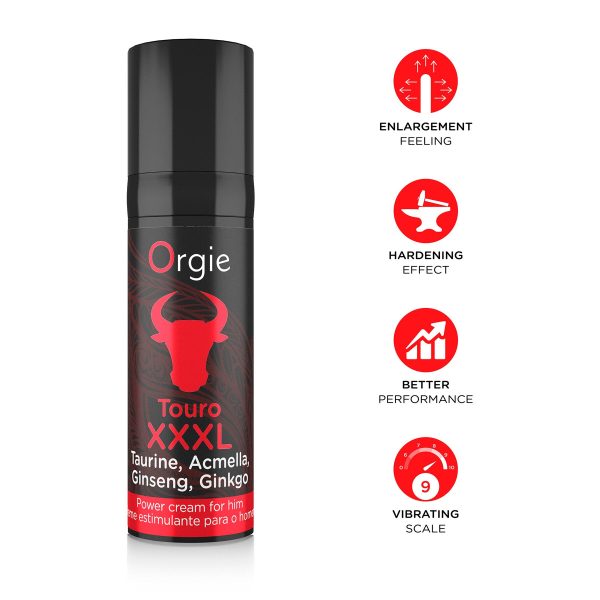 Крем для посилення ерекції Orgie Touro Power Cream, 15 мл, з ефектом вібрації