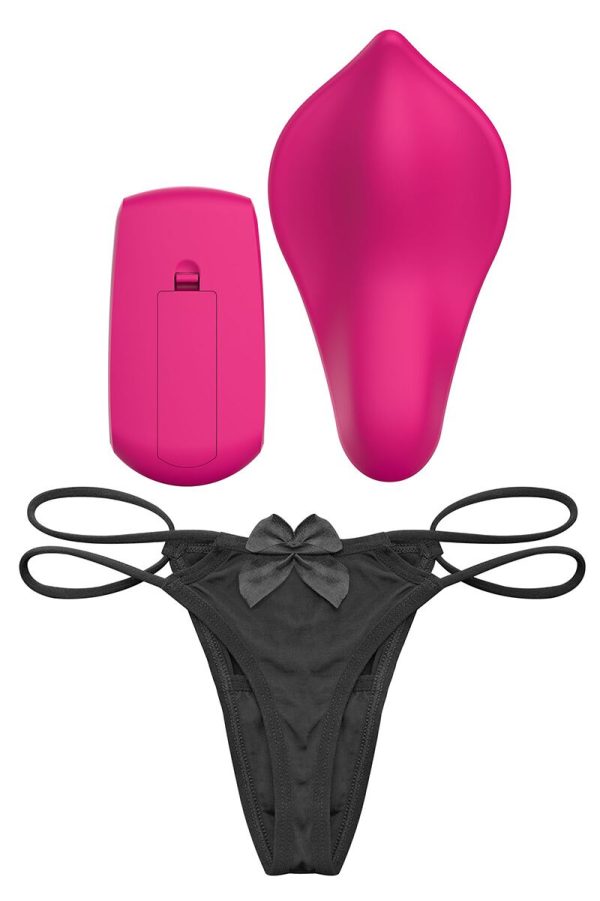 Вибратор в трусики Liebe Panty Vibe Recargable Cerise, нагрев до 39 °C, пульт, трусики S- в комплекте