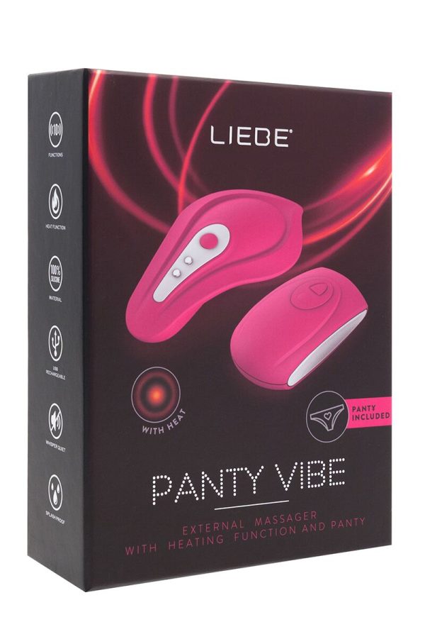 Вибратор в трусики Liebe Panty Vibe Recargable Cerise, нагрев до 39 °C, пульт, трусики S- в комплекте