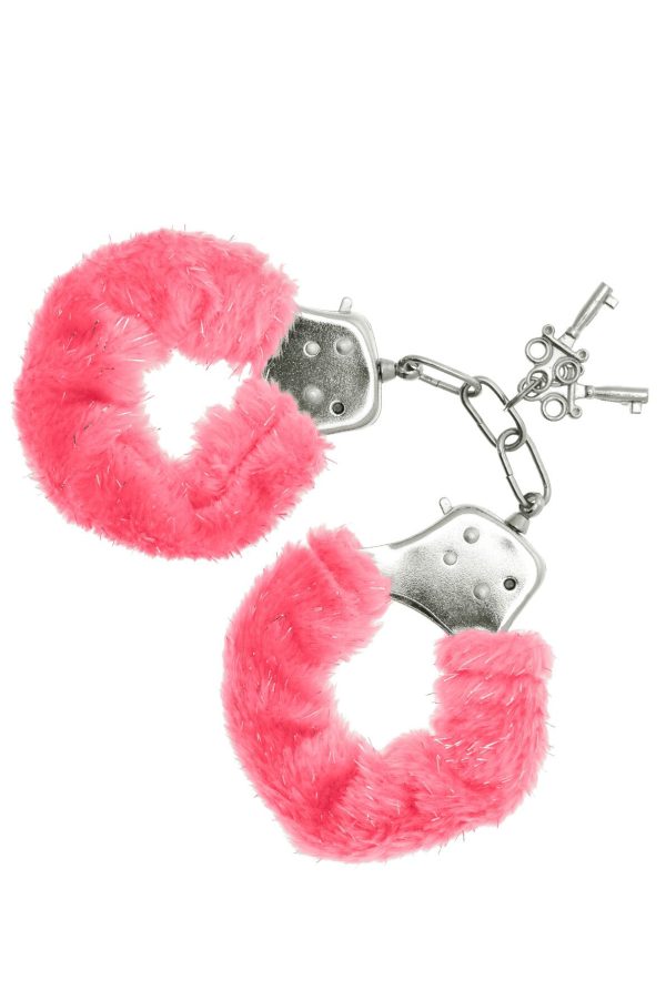 Наручники Plea ure Furry Cuff с пушистой отделкой, 2 ключа в комплекте
