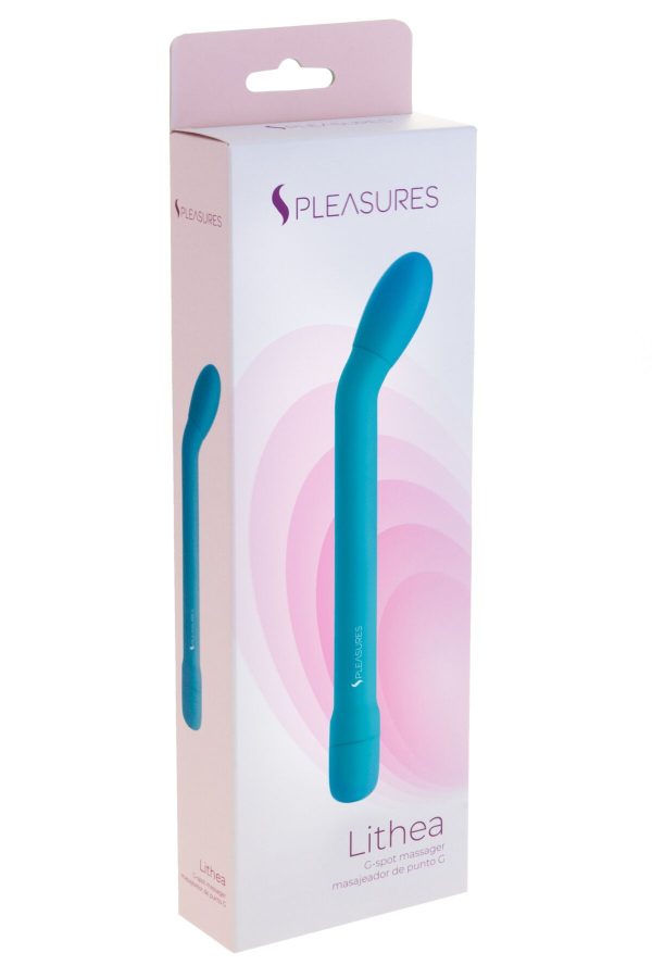 Тонкий вибратор для точки G Pleasures Lithea Turqouise, 7 режимов