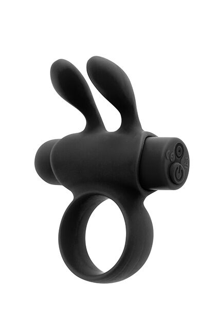Ерекційне віброкільце Pleasures Premium Rabbit Ring чорне, зі знімною віброкулею та вушками