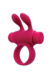 Эрекционное виброкольцо Pleasures Premium Rabbit Ring розовое, со съемной вибропулей и ушками
