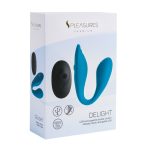 Двойной вибратор Pleasures Premium Delight, бирюзовый, для клитора и точки G, 10 режимов
