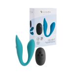 Двойной вибратор Pleasures Premium Delight, бирюзовый, для клитора и точки G, 10 режимов
