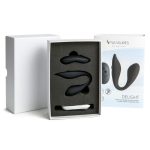 Двойной вибратор Pleasures Premium Delight, черный, для клитора и точки G, 10 режимов