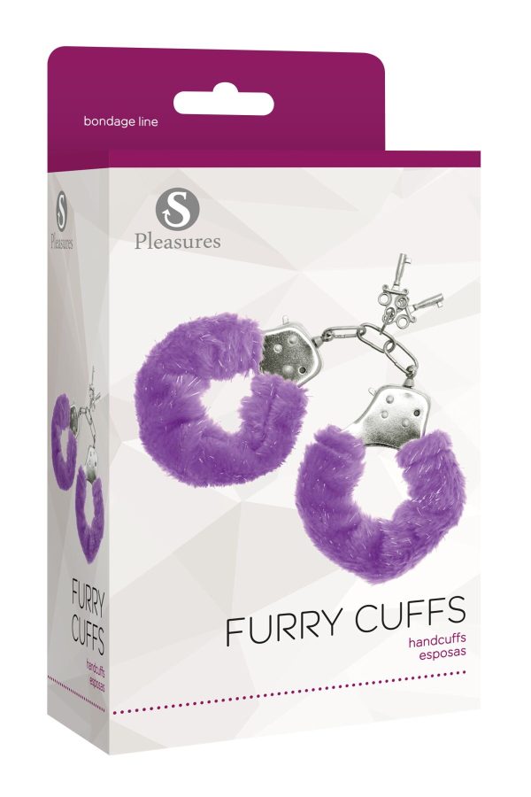 Наручники Pleasures Furry Cuffs з пухнастим оздобленням, 2 ключі в комплекті