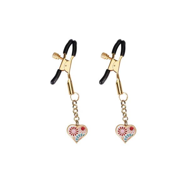 Зажимы для сосков с подвеской Liebe Seele Nipple Clamps Heart-shaped Flowers on