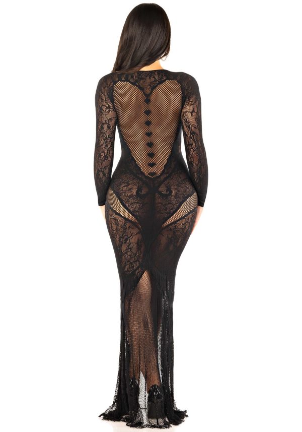 Сукня з довгим рукавом Leg Avenue Lace and Net Bodycon Gown