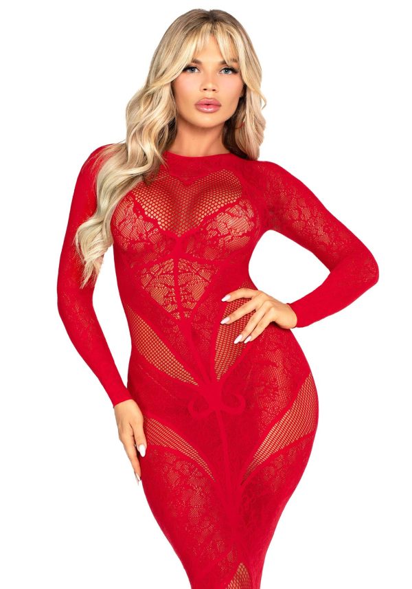 Сукня з довгим рукавом Leg Avenue Lace and Net Bodycon Gown