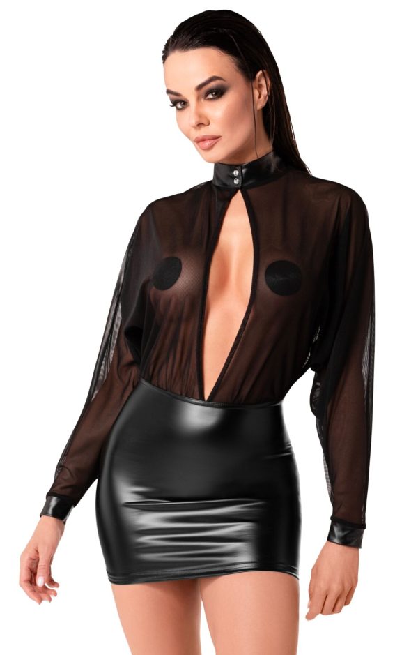 Сукня Noir Handmade F348 Powerwetlook and tulle dress - 3XL