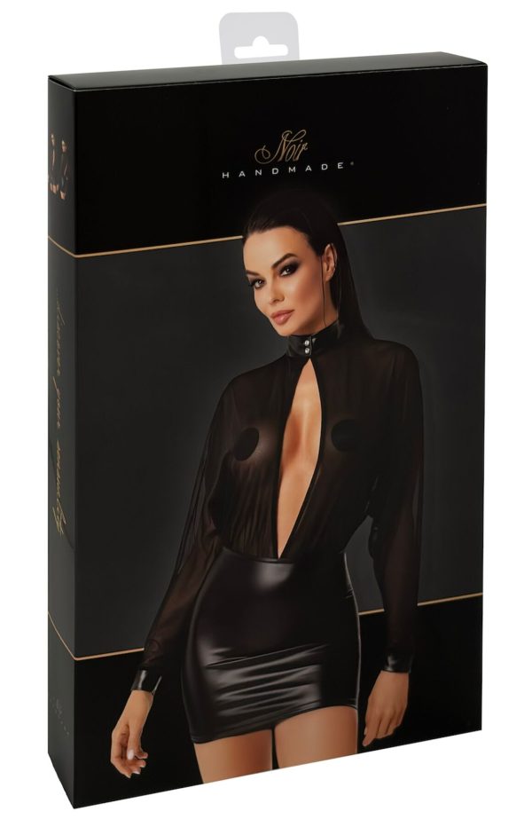 Сукня Noir Handmade F348 Powerwetlook and tulle dress - 3XL