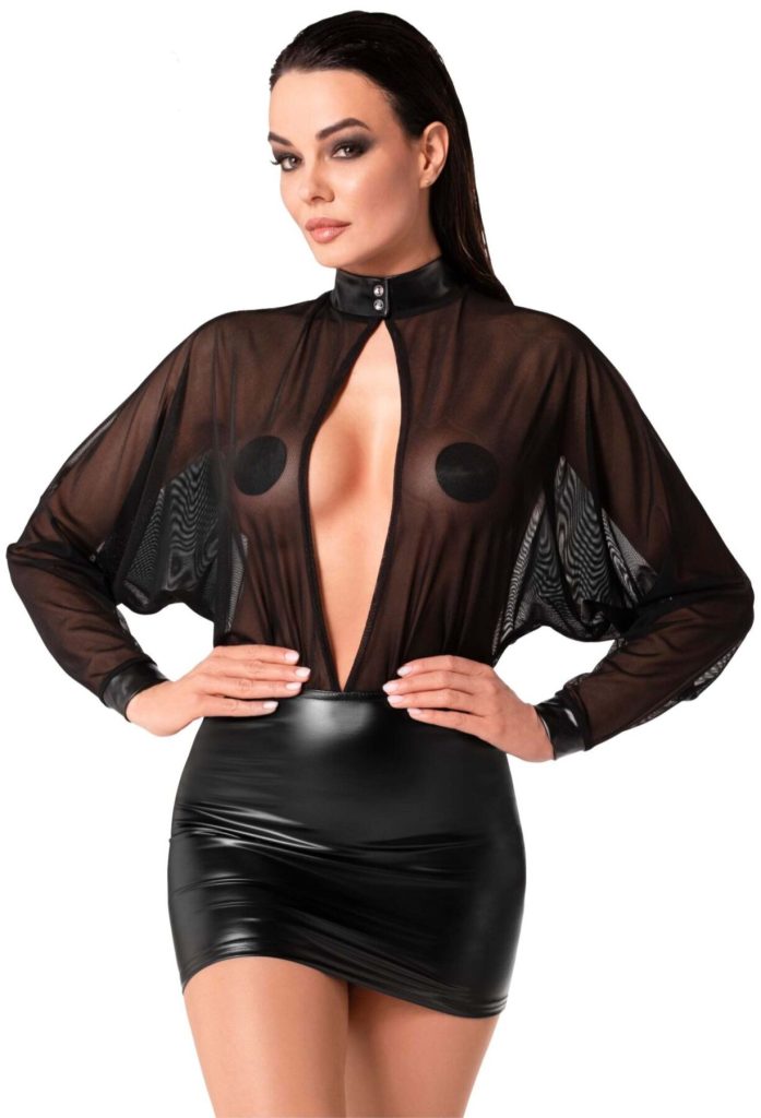 Сукня Noir Handmade F348 Powerwetlook and tulle dress - 5XL