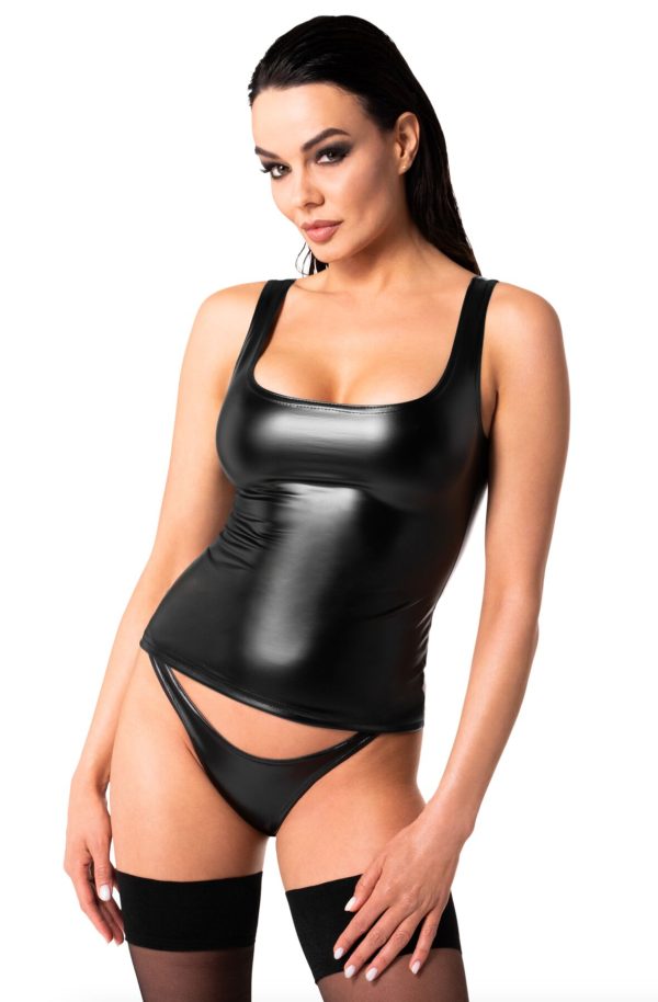 Топ Noir Handmade F346 Powerwetlook top - 3XL