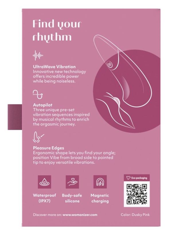 Мини-вибратор Womanizer Vibe Dusky 3 авторежима + 10 уровней интенсивности