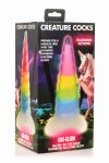Фэнтезийный фаллоимитатор Creature Cocks Luminescent Rainbow Silicone Dildo, светится в темноте, 19,6 см