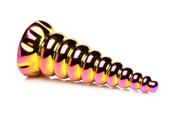 Фэнтезийный стеклянный фаллоимитатор Creature Cocks Twilight Rainbow Glass Dildo, 16 см