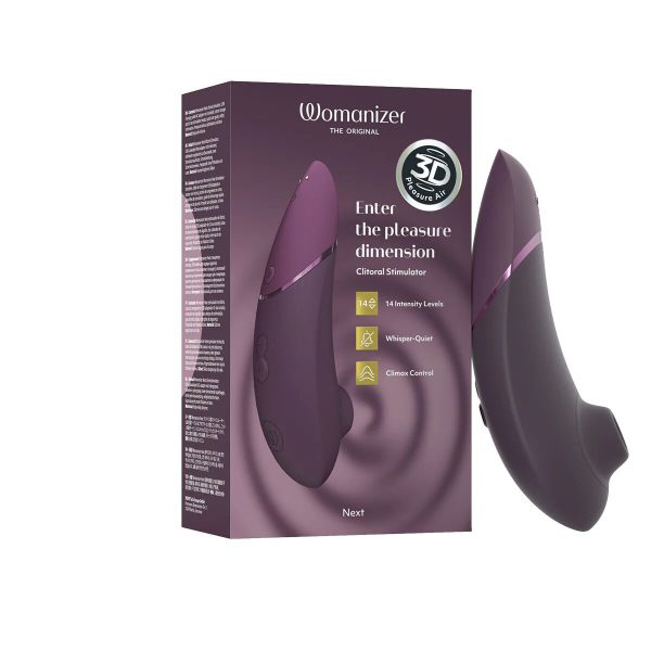 Вакуумный клиторальный стимулятор Womanizer Next Dark 3D Pleasure Air, 14 уровней интенсивности
