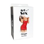 Сексуальное лакированное платье на шнуровке Art of Sex - Ginger красное XS
