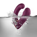 Двойной вибратор Rocks Off Gemini Burgundy, 2 мотора, по 10 режимов, сменное положение ручки