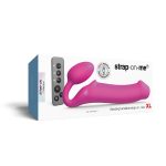 Безремневой страпон с вибрацией Strap-On-Me Vibrating Fuchsia диам. 4,7см, пульт ДУ, регулируемый