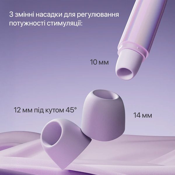 Вакуумный клиторальный стимулятор Zalo Lia Lavender 3 насадки, 3 режима, разная интенсивность