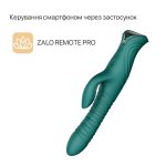 Смарт пульсатор-кролик з вібрацією Zalo Mose 2 Green, підігрів до 42 °C, кристал Swarovski