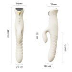 Смарт пульсатор-кролик с вибрацией Zalo Mose 2 Ivory подогрев до 42 °C, кристалл Swarovski