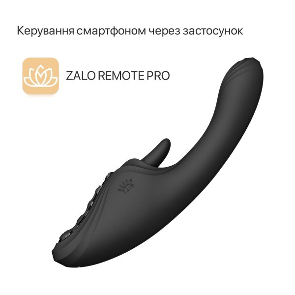 Смарт-вибратор Zalo Ares Obsidian подогрев, 3 мотора, язычок для клитора, стимуляция точки G