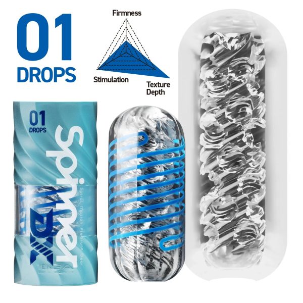 Мастурбатор Tenga Spinner DX 01 Drops, з пружною стимулювальною спіраллю всередині, ніжний вплив