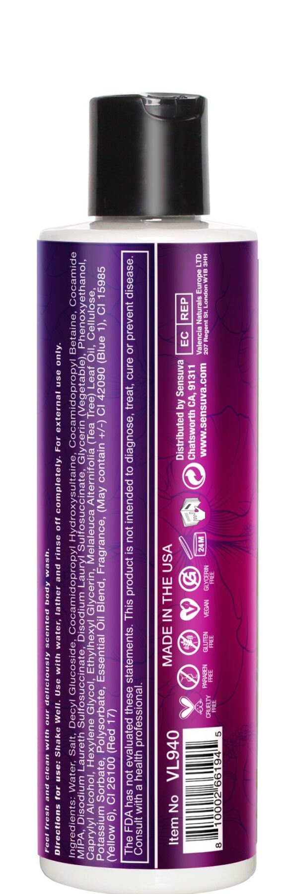 Гель для душа Sensuva Body Wash - Sweet Secrets (236 мл)