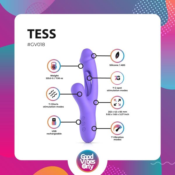 Вибратор-кролик с вагинальным отростком Good Vibes Only – Tess Rabbit Vibrator with G-Spot Stimulator