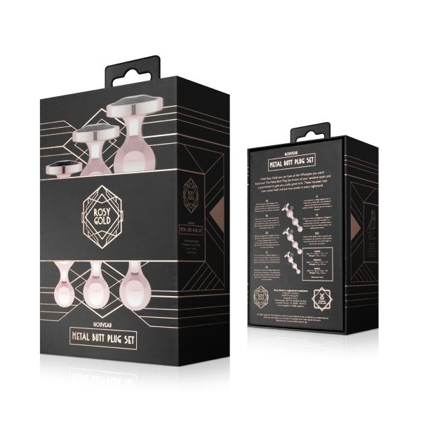 Набор анальных игрушек Rosy - Metal Butt Plug Set 3 Pieces