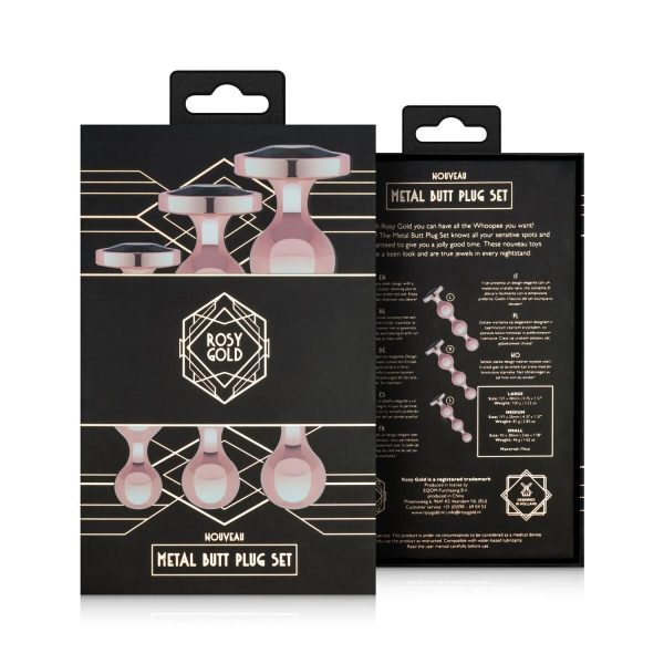 Набор анальных игрушек Rosy - Metal Butt Plug Set 3 Pieces