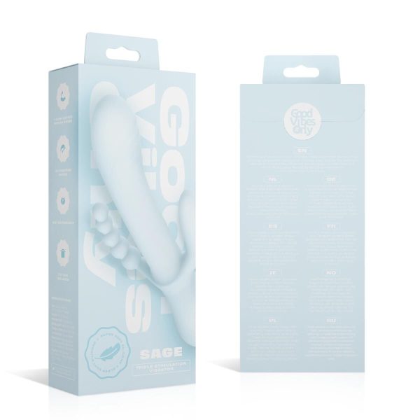 Тройной вибратор Good Vibes Only – SAGE Triple Stimulation Vibe Soft Silicone – манящее движение