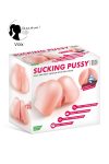 Сосущая вагина-мастурбатор Real Body Real Nina, вагина и анус, с вибрацией и звуком