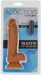 Фаллоимитатор ADDICTION Steven 7.5" Silicone Dong Caramel, вибропуля в подарок