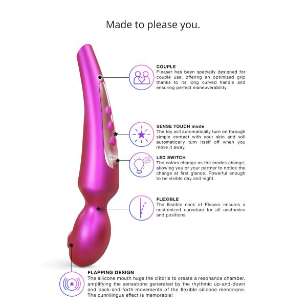 Стимулятор для клитора Love To Love Pleaser Iridescent Berry, эффект постукивания, 5 режимов