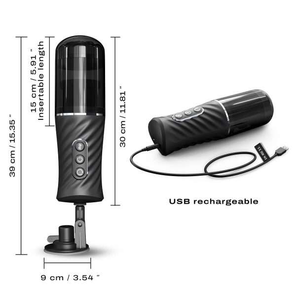 Автоматичний мастурбатор Dorcel THRUST BLOW PRO, імітація фрикцій+обертання, по 10 режимів, присоска