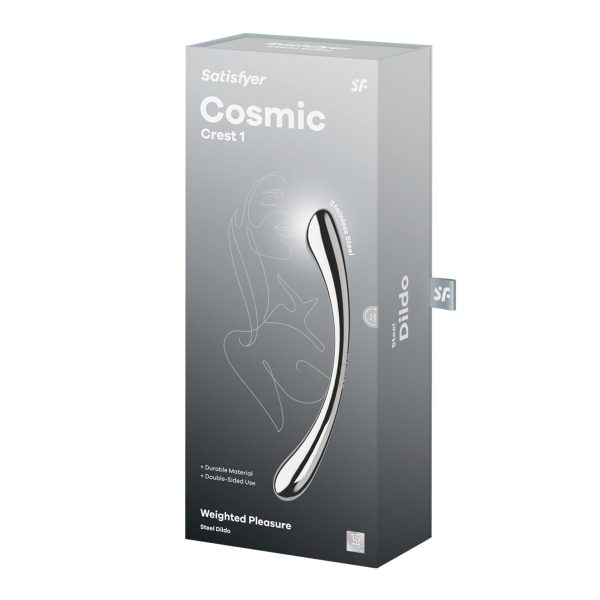 Металлический дилдо Satisfyer Cosmic Crest 1, двусторонний, можно нагревать и охлаждать