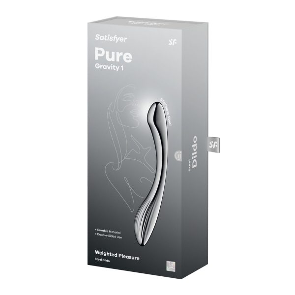 Металлический дилдо Satisfyer Pure Gravity 1, двусторонний, можно нагревать и охлаждать, 939 г