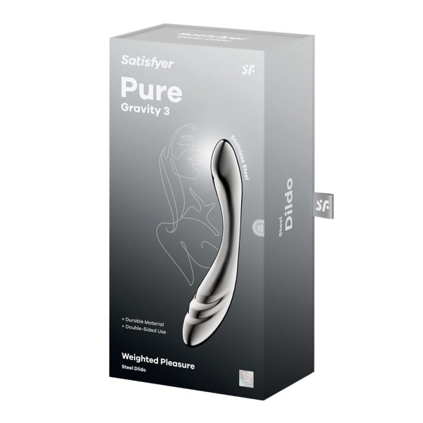 Металлический дилдо Satisfyer Pure Gravity 3, двусторонний, можно нагревать и охлаждать, очень тяжелый
