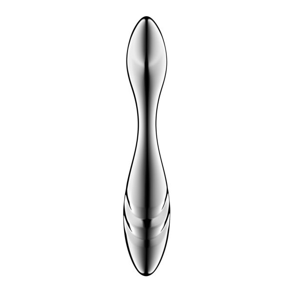 Металлический дилдо Satisfyer Pure Gravity 3, двусторонний, можно нагревать и охлаждать, очень тяжелый